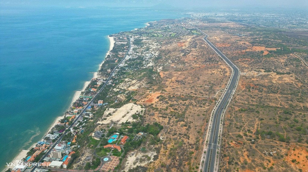 Khu vực dự kiến triển khai dự án khu đô thị thương mại dịch vụ mới Hàm Tiến - Mũi Né.