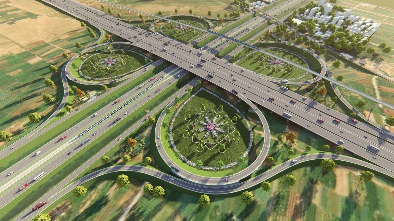 Tuyến Vành đai 4 dài khoảng 113 km, được quy hoạch 6 làn xe cao tốc và hệ thống đường song hành hai bên