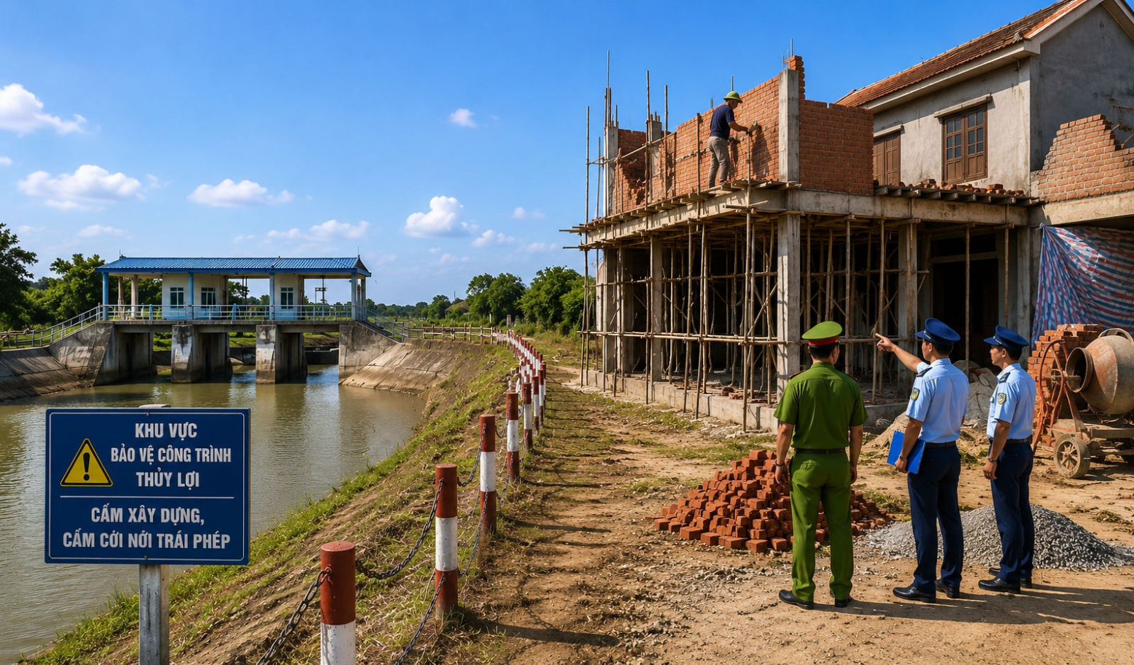 Xây dựng, cơi nới trái phép trong khu thủy lợi sẽ bị xử phạt nghiêm khắc hơn