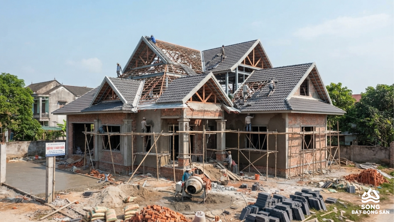 Chi phí xây nhà cấp 4 mái Thái 100m² hiện phổ biến 80 triệu - 1,3 tỷ đồng, tùy vật liệu và mức độ hoàn thiện