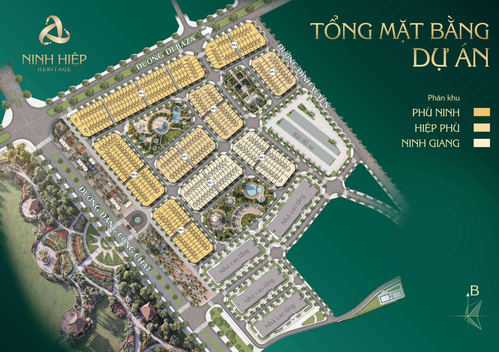Sơ đồ tổng mặt bằng dự án Ninh Hiệp Heritage