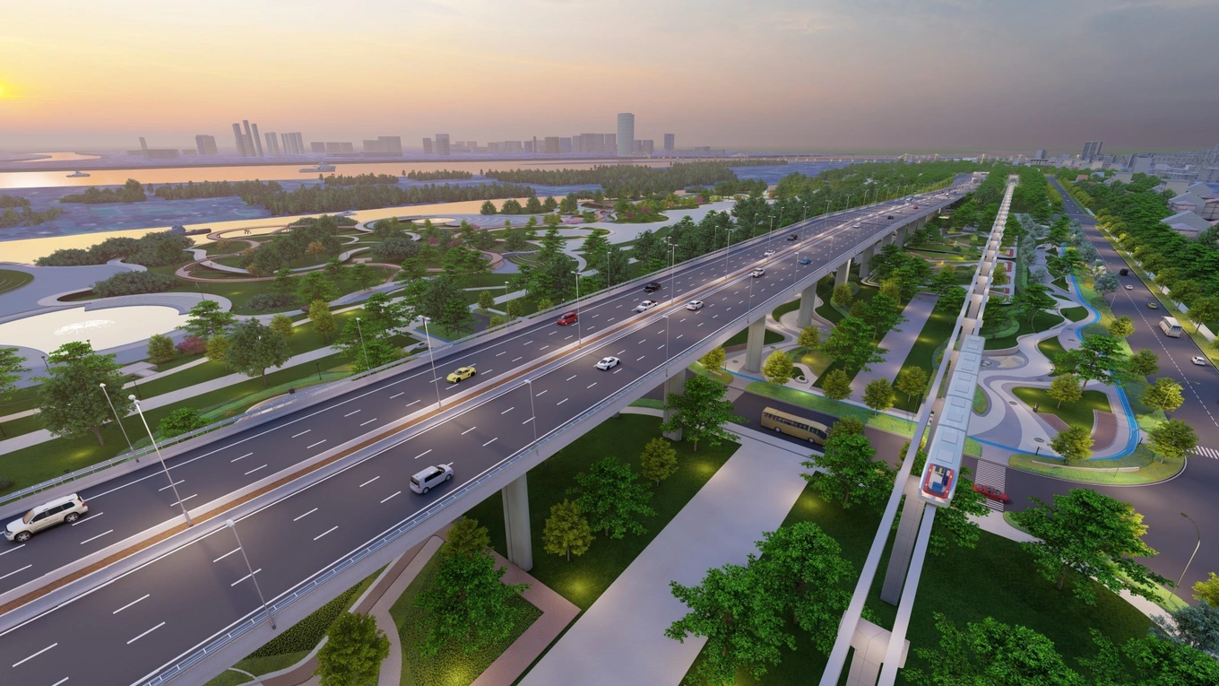 Hai tuyến đại lộ cảnh quan sẽ tạo trục kết nối giao thông dọc hai bên sông Hồng