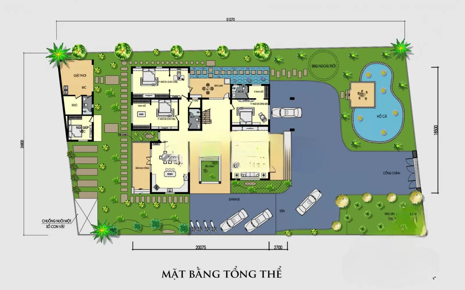 Mặt bằng giúp người mua kiểm tra diện tích xây dựng, khoảng sân và cách tổ chức công năng