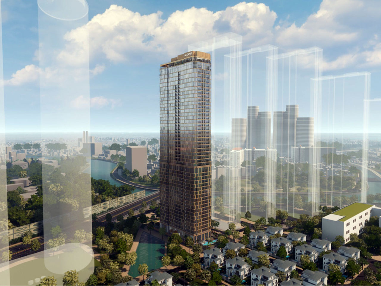 Centennial kết hợp căn hộ cao cấp với khối căn hộ dịch vụ được The Ascott Limited khai thác