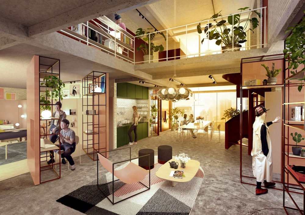 Co-living kết hợp không gian riêng với các khu vực sinh hoạt chung