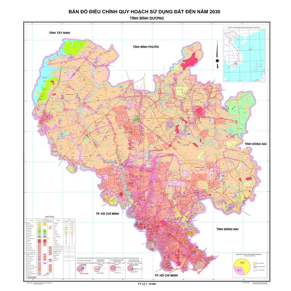 Bản đồ quy hoạch Bình Dương đến năm 2030. (Ảnh: Sưu tầm)