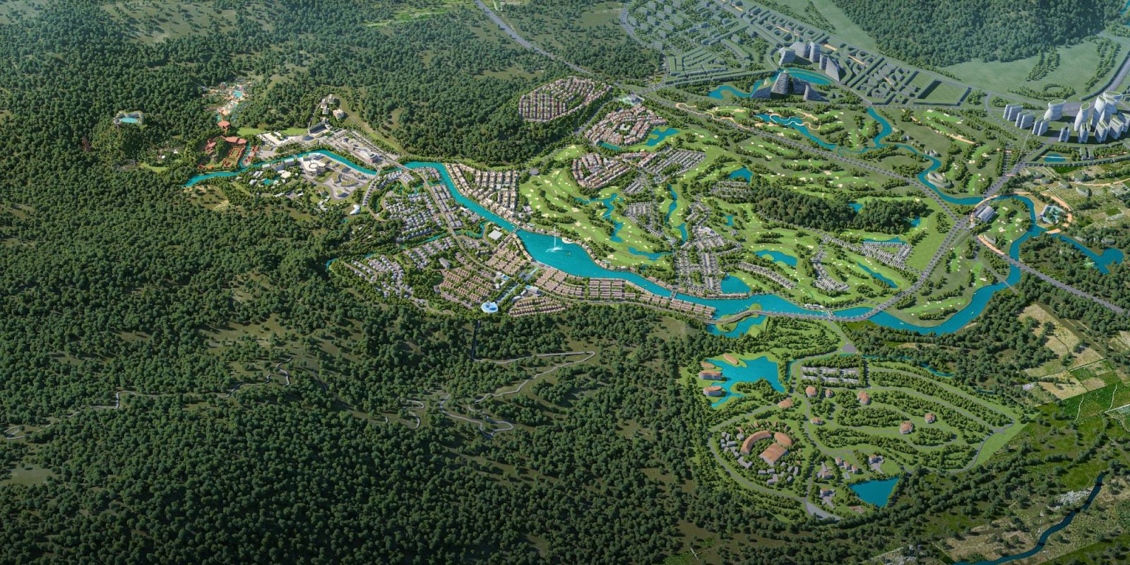 Phối cảnh minh họa Dự án đầu tư xây dựng và kinh doanh kết cấu hạ tầng khu chức năng thương mại dịch vụ thuộc vị trí số 5, thuộc Khu thương mại tự do Thành phố Đà Nẵng.